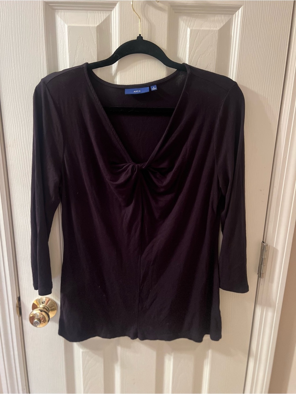 Apt. 9 Black Twist-Front Top